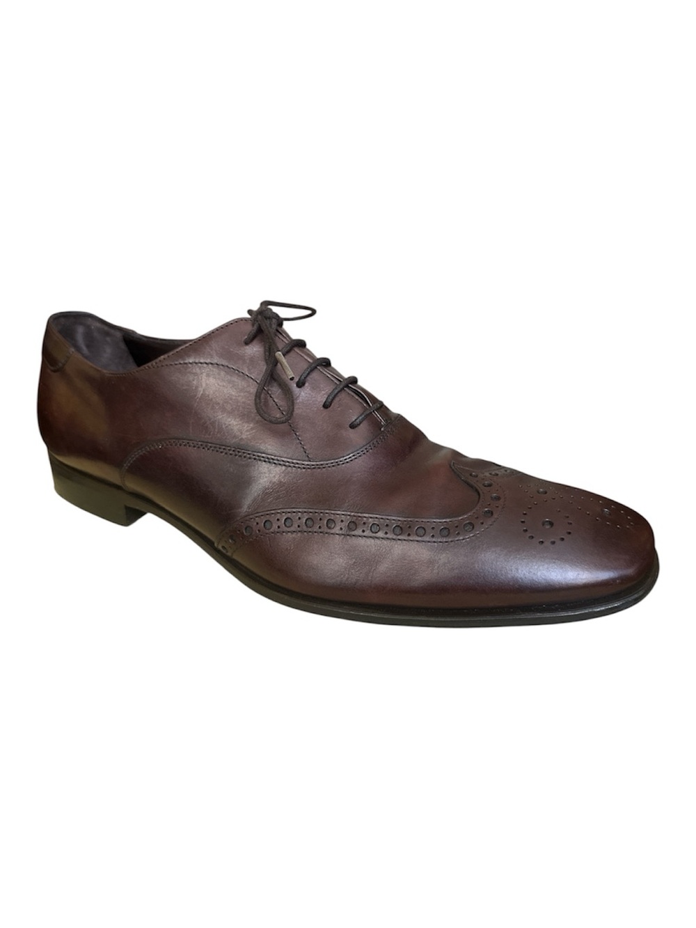Prada Men's Brown Leather Wingtip Oxford Dress Shoes Size 10.5